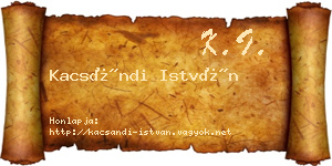 Kacsándi István névjegykártya