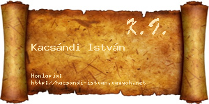 Kacsándi István névjegykártya